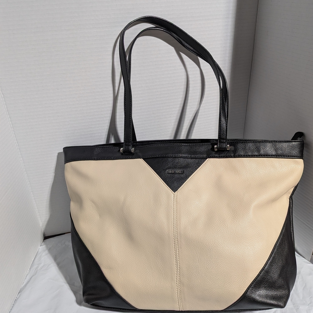 Nine West Black and Cream Tote Bag